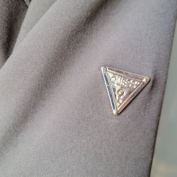 Guess S/CH Soft Shell Hooded Military Green Zip Women's Jacket Pockets Logo - Picture 4 of 13